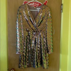 NWT Ted baker long sleeve sequin cocktail dress